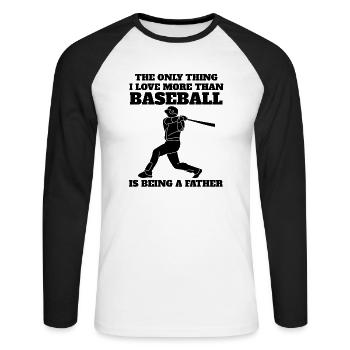 Baseball Father Baseball lover Baseball Game Dad - Unisex Long Sleeve Baseball T-Shirt - white/black - Front - Nik (191cm)