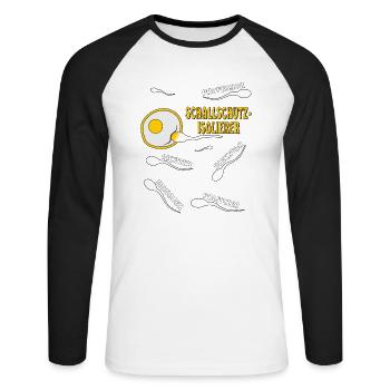 SCHALLSCHUTZISOLIERER - Unisex Baseballshirt langarm - Weiß/Schwarz - Vorne - Nik (191cm)