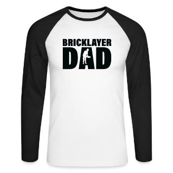 Emploi - Maurer Dad - T-shirt baseball manches longues Homme - blanc/noir - Devant - Nik (191cm)
