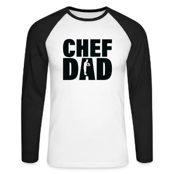 Emploi - Chefvater - T-shirt baseball manches longues Homme - blanc/noir - Devant - Nik (191cm)