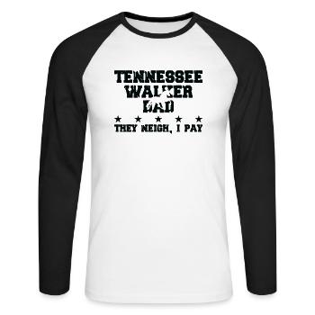 Horse Father - Tennessee Walker - Unisex Long Sleeve Baseball T-Shirt - white/black - Front - Nik (191cm)