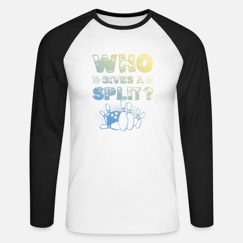 Bowling Split - Unisex Baseballshirt langarm - Weiß/Schwarz