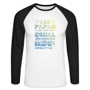 Bowling Split - Unisex Baseballshirt langarm - Weiß/Schwarz - Vorne - Nik (191cm)