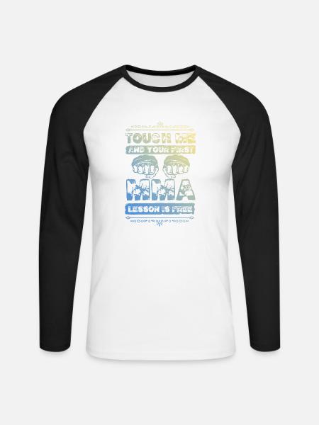 Mma Mixed matrial arts - Unisex Baseballshirt langarm - Weiß/Schwarz