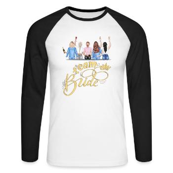 Bride bride wedding stag party bridesmaid party stag party - Unisex Long Sleeve Baseball T-Shirt - white/black - Front - Nik (191cm)