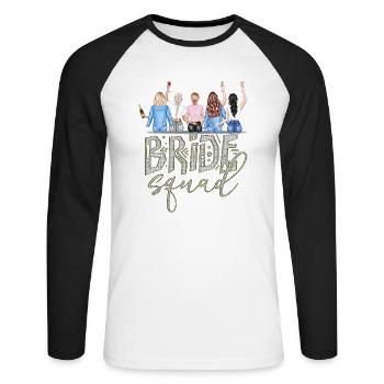Bride bride wedding stag party bridesmaid party stag party - Unisex Long Sleeve Baseball T-Shirt - white/black - Front - Nik (191cm)