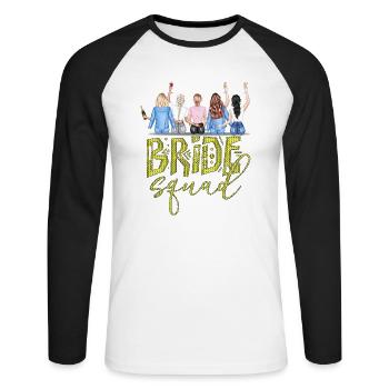 Bride bride wedding stag party bridesmaid party stag party - Unisex Long Sleeve Baseball T-Shirt - white/black - Front - Nik (191cm)