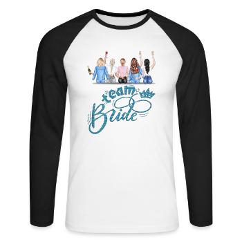 Bride bride wedding stag party bridesmaid party stag party - Unisex Long Sleeve Baseball T-Shirt - white/black - Front - Nik (191cm)