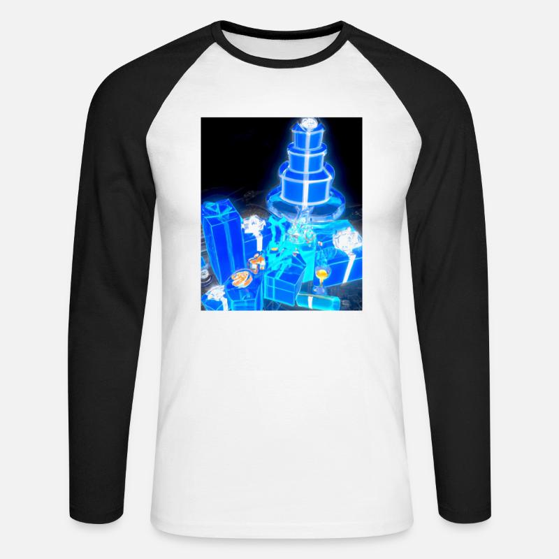 Weihnachten Weihnachtsbaum Schematic Blaupause - Unisex Baseballshirt langarm - Weiß/Schwarz