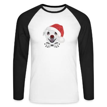Chihuahua Merry Christmas - Unisex Long Sleeve Baseball T-Shirt - white/black - Front - Nik (191cm)