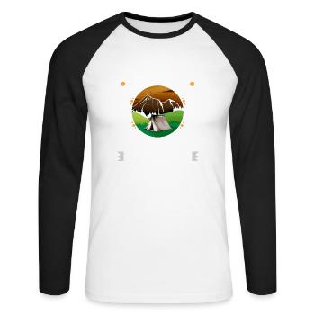 Needle Mountains est sur ma liste Camping de randonnée - T-shirt baseball manches longues Homme - blanc/noir - Devant - Nik (191cm)