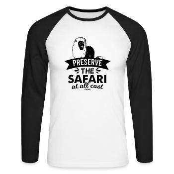 Citation Lion Africa Safari - T-shirt baseball manches longues Homme - blanc/noir - Devant - Nik (191cm)