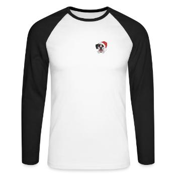 Dalmatian Merry Christmas - Unisex Long Sleeve Baseball T-Shirt - white/black - Front - Nik (191cm)