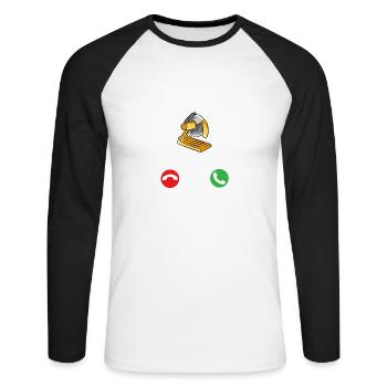 Woodwork appelle Funny Carpenter Construction - T-shirt baseball manches longues Homme - blanc/noir - Devant - Nik (191cm)