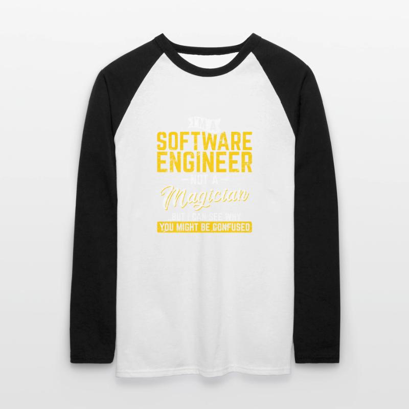 Software Engineer Not A Magician Programmer Develo Unisex Baseballshirt langarm