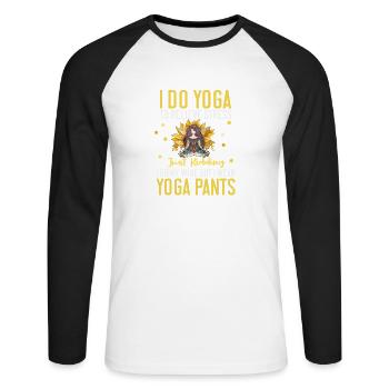 I Do Yoga To Relieve Stress Lifestyle Colorful - Unisex Baseballshirt langarm - Weiß/Schwarz - Vorne - Nik (191cm)