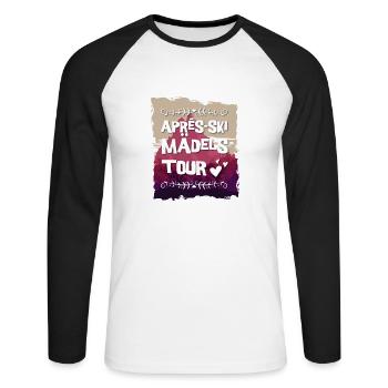 Apres SKi Mädels Tour - Unisex Baseballshirt langarm - Weiß/Schwarz - Vorne - Nik (191cm)
