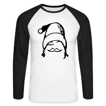 Christmas Hat Santa Claus Christmas Vector - Unisex Long Sleeve Baseball T-Shirt - white/black - Front - Nik (191cm)