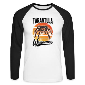 Tarantel Flüsterer Tarantula Whisperer - Unisex Baseballshirt langarm - Weiß/Schwarz - Vorne - Nik (191cm)
