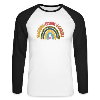 Primary School Teacher Kindergarten Educator - Unisex Long Sleeve Baseball T-Shirt - white/black - Front - Nik (191cm)