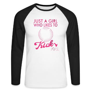 Karate Mma Kick Box Taekwondo Frauen Karate Kick - Unisex Baseballshirt langarm - Weiß/Schwarz - Vorne - Nik (191cm)