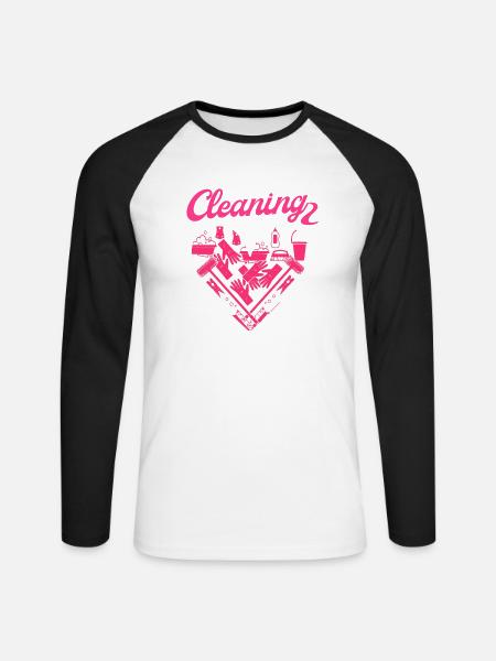 Haushälterin Zimmermädchen Putzfrau - Unisex Baseballshirt langarm - Weiß/Schwarz