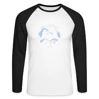 Awesome since 1970, biker 53rd birthday - Unisex Long Sleeve Baseball T-Shirt - white/black - Front - Nik (191cm)
