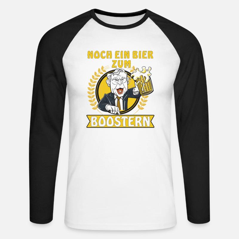 NOCH EIN BIER ZUM BOOSTERN - Unisex Baseballshirt langarm - Weiß/Schwarz