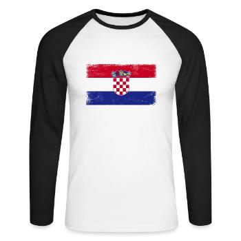 vintage croatia - Unisex Long Sleeve Baseball T-Shirt - white/black - Front - Nik (191cm)
