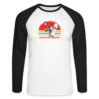 Skaters Skate Skateboarding Skateboard - Unisex Baseballshirt langarm - Weiß/Schwarz - Vorne - Nik (191cm)