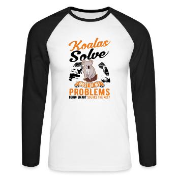 Koala Gift Koala Bear - Unisex Long Sleeve Baseball T-Shirt - white/black - Front - Nik (191cm)