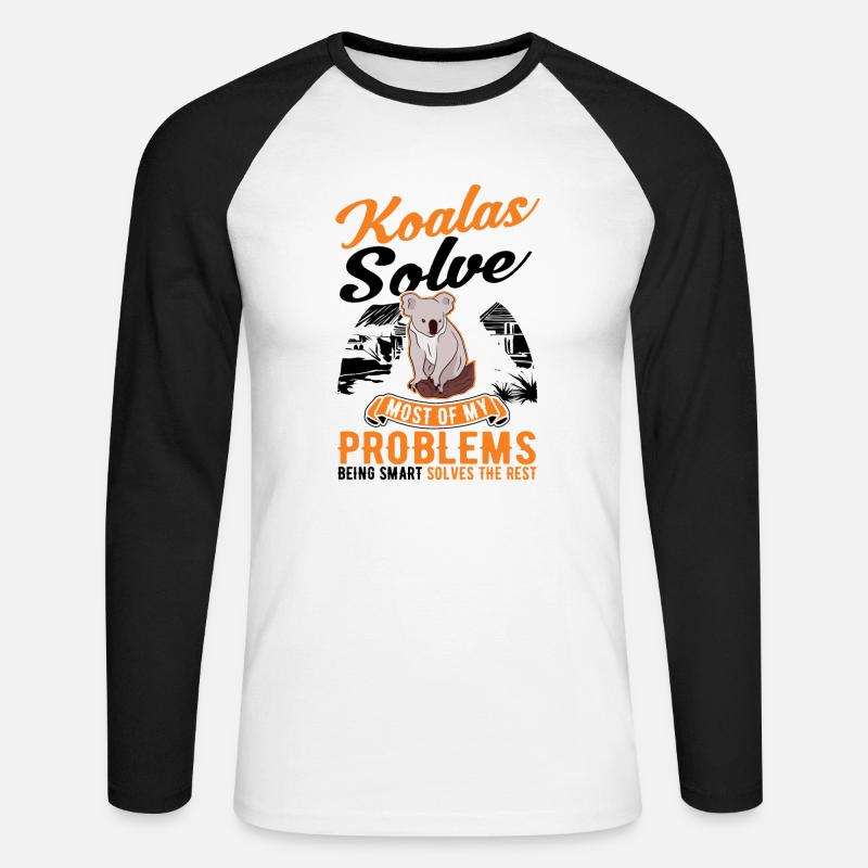 Koala Geschenk Koalabär - Unisex Baseballshirt langarm - Weiß/Schwarz