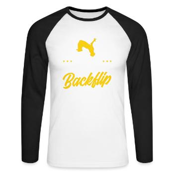 Parkour Cadeau Freerunning Parkour Runner - T-shirt baseball manches longues Homme - blanc/noir - Devant - Nik (191cm)