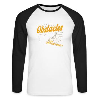 Parkour Cadeau Freerunning Parkour Runner - T-shirt baseball manches longues Homme - blanc/noir - Devant - Nik (191cm)