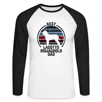 Bester Hundevater - Lagotto Romagnolo - Unisex Baseballshirt langarm - Weiß/Schwarz - Vorne - Nik (191cm)