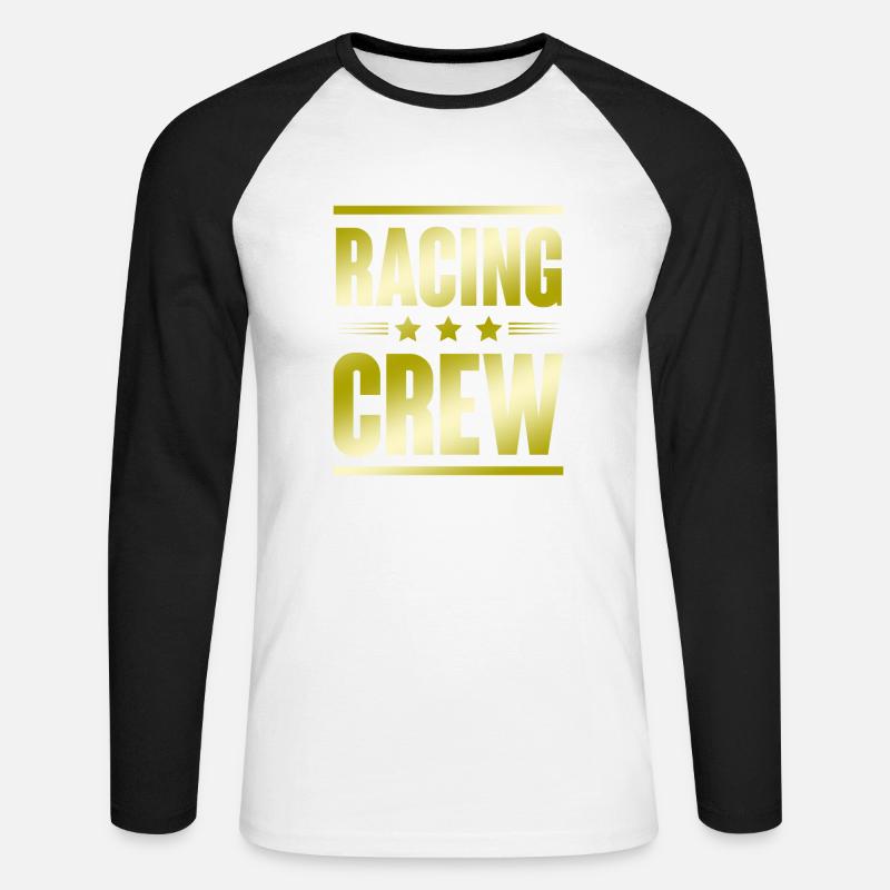 Racing Crew - Unisex Baseballshirt langarm - Weiß/Schwarz