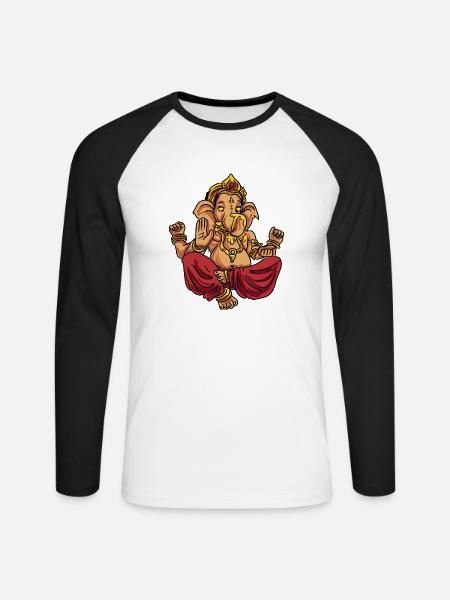 Buddhismus Religion - Unisex Baseballshirt langarm - Weiß/Schwarz