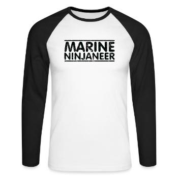 Ninjaneer - Marine Engineer - Unisex Long Sleeve Baseball T-Shirt - white/black - Front - Nik (191cm)