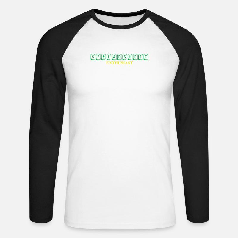 Feuille de calcul comptable CPA Fun Comptable Cool - T-shirt baseball manches longues Homme - blanc/noir