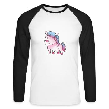 Les chevaux sont mignons je suis mignon donc je suis - T-shirt baseball manches longues Homme - blanc/noir - Devant - Nik (191cm)