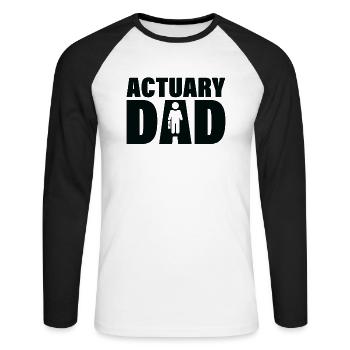 Job - Actuary Dad - Unisex Long Sleeve Baseball T-Shirt - white/black - Front - Nik (191cm)