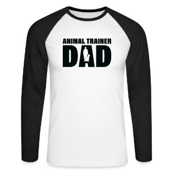 Job - Animal Trainer Papa - Unisex Long Sleeve Baseball T-Shirt - white/black - Front - Nik (191cm)