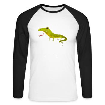I have several reptile diseases lizard gec - Unisex Long Sleeve Baseball T-Shirt - white/black - Front - Nik (191cm)