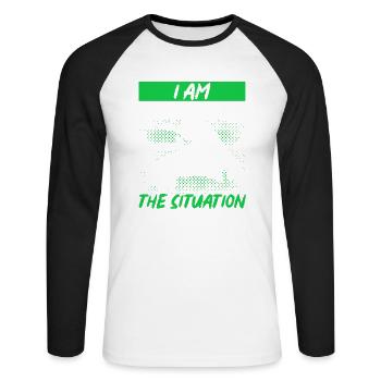 Lizard Reptile Herpetology Herpetologist - Unisex Long Sleeve Baseball T-Shirt - white/black - Front - Nik (191cm)