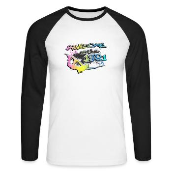 Génial depuis 1981. Wakeboard Lifestyle Vintage - T-shirt baseball manches longues Homme - blanc/noir - Devant - Nik (191cm)
