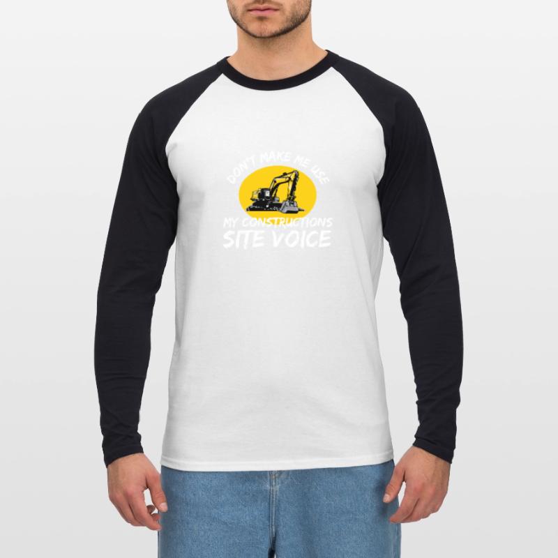 Construction machine machine operator Construction site excavator Unisex Long Sleeve Baseball T-Shirt