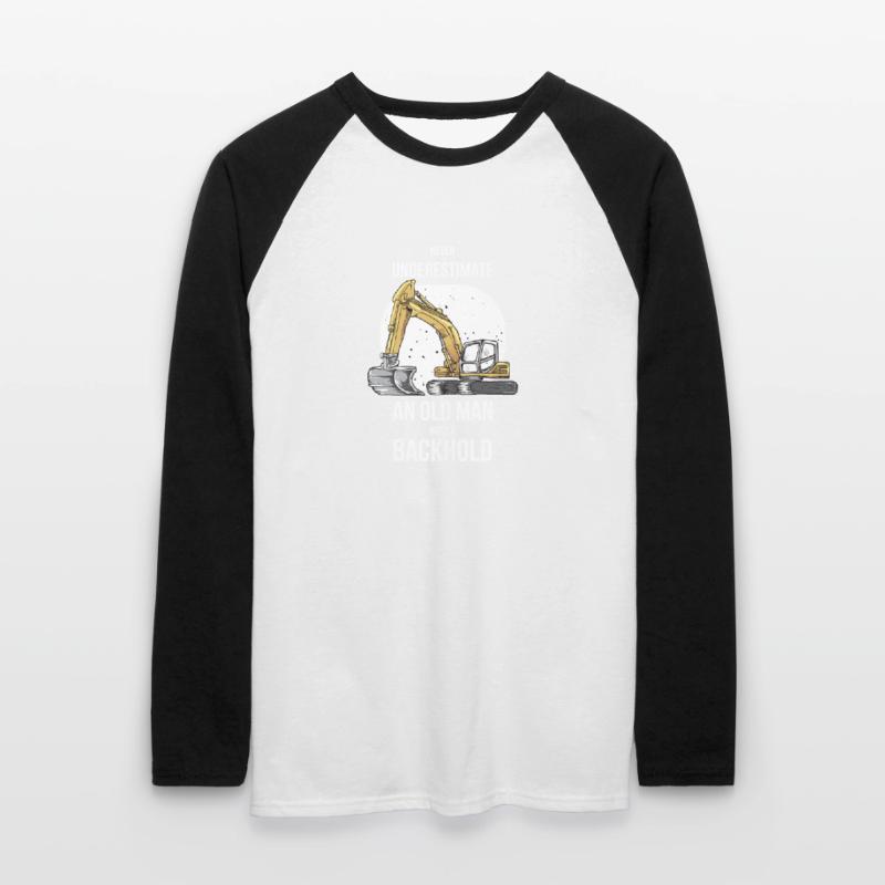 Construction machine machine operator Construction site excavator Unisex Long Sleeve Baseball T-Shirt