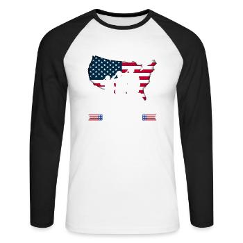 Nous ne les connaissons pas tous, mais nous leur devons - T-shirt baseball manches longues Homme - blanc/noir - Devant - Nik (191cm)