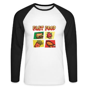 Lustiges Marathon Läufer Laufen Cross Country - Unisex Baseballshirt langarm - Weiß/Schwarz - Vorne - Nik (191cm)