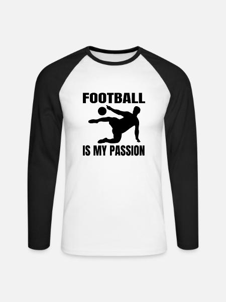 Fußballspieler Fußballer Fußball Fußballtrainer - Unisex Baseballshirt langarm - Weiß/Schwarz
